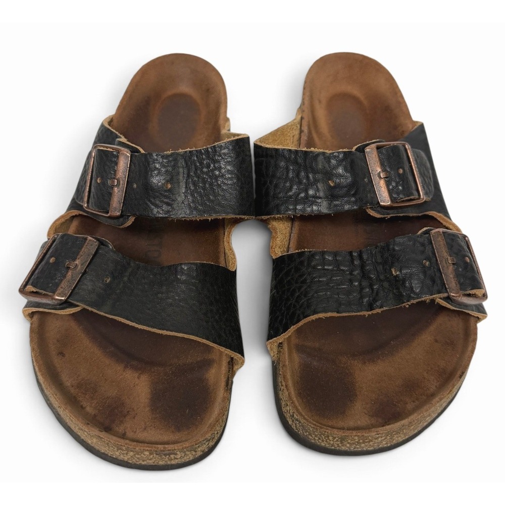 Birkenstock Arizona EU 39 US 8 Dark Brown Pebbled Tumbled Leather Sandals